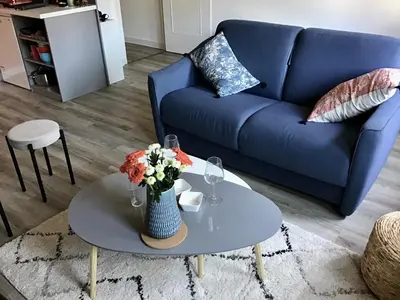 Coin salon dans l'établissement Appartement T2 centre historique de Morlaix