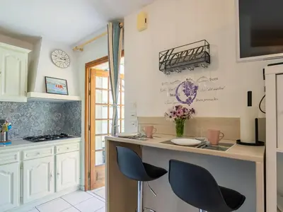 Cuisine ou kitchenette dans l'établissement Studio Les Hortensias by Interhome