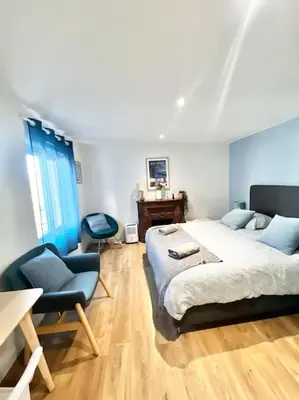 Un ou plusieurs lits dans un hébergement de l'établissement Appartements meublés Brest Saint Marc