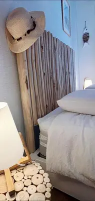 Un ou plusieurs lits dans un hébergement de l'établissement Les gites du bord de mer