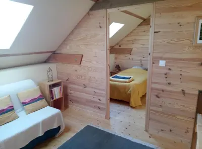 Un ou plusieurs lits dans un hébergement de l'établissement Le Jardin Enchanteur, chaleureuse maison d'hôtes éco-responsable, calme et accueillante