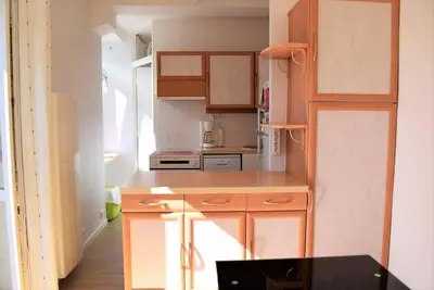 Cuisine ou kitchenette dans l'établissement Appartement VUE SUR MER de chaque pièce, exposé au Sud au centre de TREBEURDEN Réf - 666