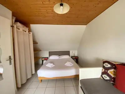Un ou plusieurs lits dans un hébergement de l'établissement Le Portzic, Appartement proche plage de Morgat