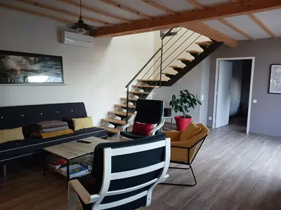 Coin salon dans l'établissement Gîte de Rosvern