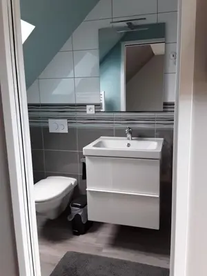 Salle de bains dans l'établissement Gîte de Rosvern