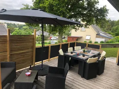 Jardin de l'établissement Maison chaleureuse et cosy en bois de 2021 Près de Quimper