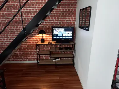 Télévision ou salle de divertissement dans l'établissement Les Apparts' Hotel du Canal