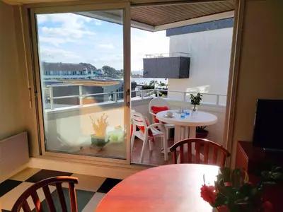 Balcon ou terrasse dans l'établissement Apartment in Cornouaille near Sandy Beach