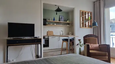 Cuisine ou kitchenette dans l'établissement Studio Roy Gradlon Quimper