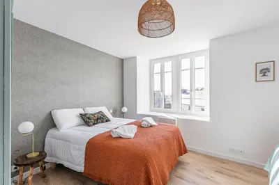 Un ou plusieurs lits dans un hébergement de l'établissement Sieck - Joli Appartement Vue mer