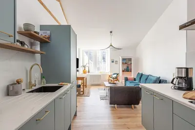Cuisine ou kitchenette dans l'établissement Sieck - Joli Appartement Vue mer