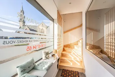 Coin salon dans l'établissement Sieck - Joli Appartement Vue mer