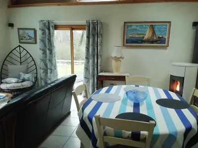 Coin salon dans l'établissement La maison au bord de l'eau