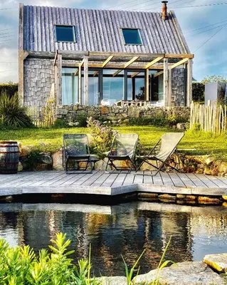 Jardin de l'établissement P'ti Gîte en paille face à l'Océan