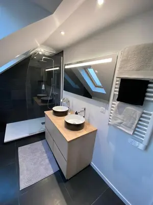 Télévision ou salle de divertissement dans l'établissement La Maison du Quai Triplex de charme 4 étoiles en hyper centre avec SPA