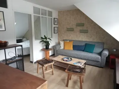 Coin salon dans l'établissement Les Appartements du 31 - Centre Ville - 3è étage - 35m2