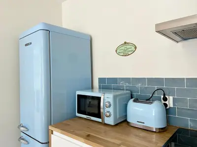 Cuisine ou kitchenette dans l'établissement Charmante maison au Port de Sainte Marine