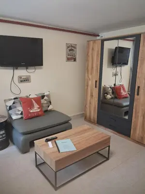 Télévision ou salle de divertissement dans l'établissement Appartement au calme proche d'un petit bois dans quimper
