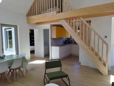 Cuisine ou kitchenette dans l'établissement La cabine du bout du monde avec Mezzanine PL04, Tevennec - votre maison de vacances de haut standing