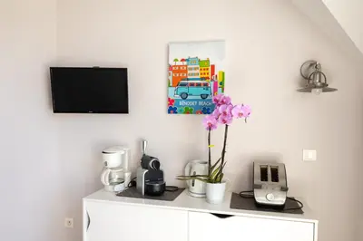 Cuisine ou kitchenette dans l'établissement Le Petit Fort - Duplex avec Piscine