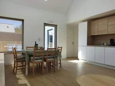 Cuisine ou kitchenette dans l'établissement Les cabines du bout du monde Plain pied votre pied à terre breton haut standing