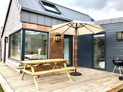 Terrasse ou espace extérieur de l'établissement Les cabines du bout du monde Plain pied votre pied à terre breton haut standing