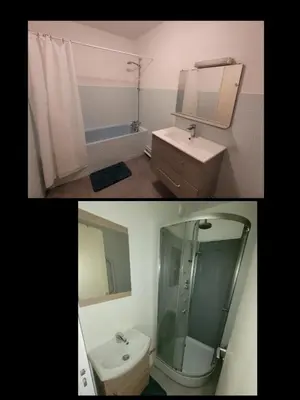Salle de bains dans l'établissement Appartement T5 proche tramway