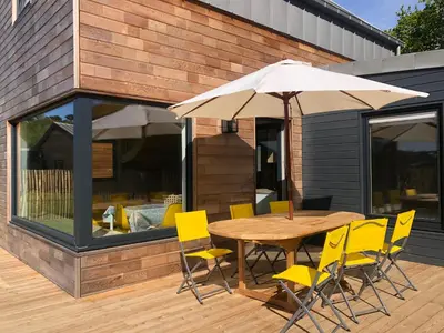 Terrasse ou espace extérieur de l'établissement Les cabines du bout du monde - Cabine Duplex , votre maison de vacances de haut standing à Crozon