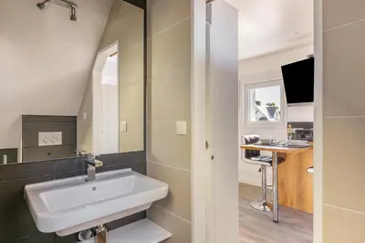Salle de bains dans l'établissement Le Sémaphore de Trézien