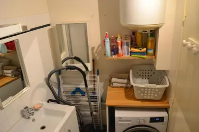 Cuisine ou kitchenette dans l'établissement Ker Melen I Hyper centre et jardin