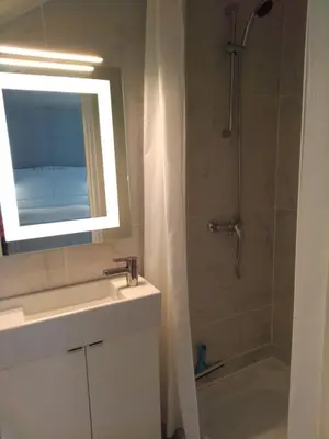 Salle de bains dans l'établissement T1bis, 100m de la belle plage de Morgat