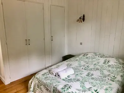 Un ou plusieurs lits dans un hébergement de l'établissement Maison Nature Bretagne 3 chambres Plain-Pied