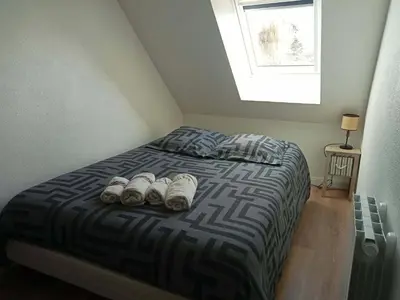 Un ou plusieurs lits dans un hébergement de l'établissement Glazik - Appartement à 5 min de la plage