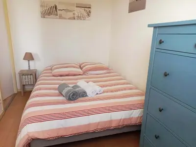 Un ou plusieurs lits dans un hébergement de l'établissement Glazik - Appartement à 5 min de la plage