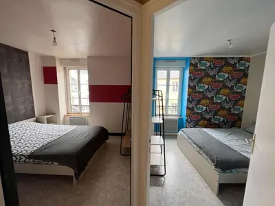Un ou plusieurs lits dans un hébergement de l'établissement T3 50m2 Lumineux proche mairie - plein centre