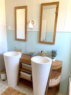 Salle de bains dans l'établissement Maison vue mer à Plouguerneau