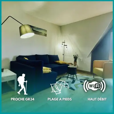 Coin salon dans l'établissement Bel appartement au coeur du quartier des artistes