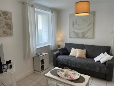 Coin salon dans l'établissement Appartement RDC de maison principale