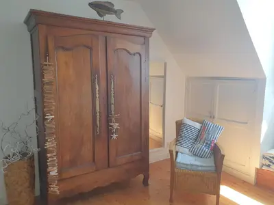 Coin salon dans l'établissement Maison typique bretonne a 5 min de la plage a pied