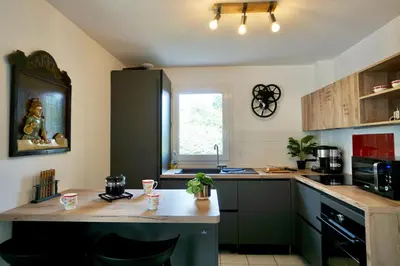 Cuisine ou kitchenette dans l'établissement La pointe de sel