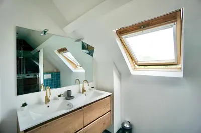 Salle de bains dans l'établissement La pointe de sel