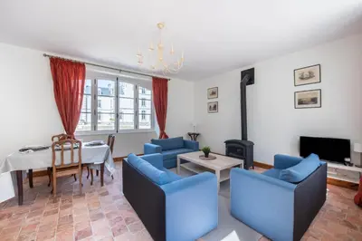 Coin salon dans l'établissement L'Annexe du Manoir - Vue mer