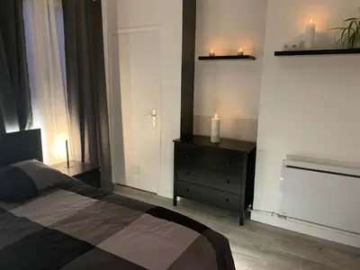 Un ou plusieurs lits dans un hébergement de l'établissement Appartement 55m² Brest Recouvrance