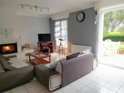 Coin salon dans l'établissement Holiday Home in Brittany near Penze River