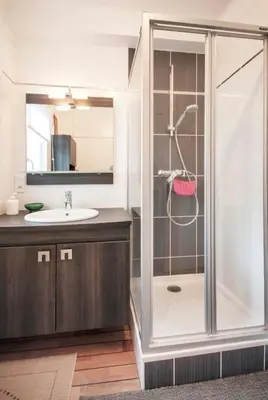 Salle de bains dans l'établissement Brest : charmant appartement hypercentre