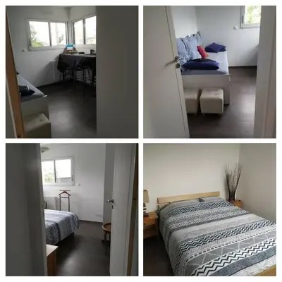 Un ou plusieurs lits dans un hébergement de l'établissement TY SAM Belle maison 3 ch proche plages et commerces