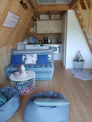 Cuisine ou kitchenette dans l'établissement Au Dolmen de Kerhus 