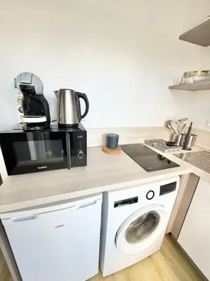 Cuisine ou kitchenette dans l'établissement Appartements meublés Brest Gay Lussac