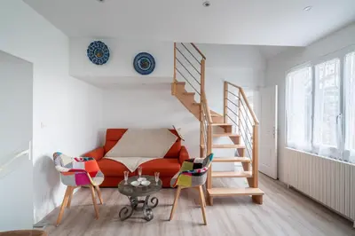 Coin salon dans l'établissement Jolie maison pour 6 personnes au Guilvinec