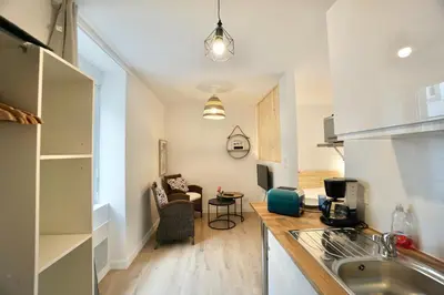 Cuisine ou kitchenette dans l'établissement L'abris côtier